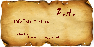 Pákh Andrea névjegykártya