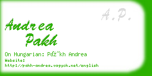 andrea pakh business card